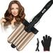 Pretfy Electric curler Hair Curler 32mm Hair LCD Temp Display Iron 3 Barrel Display Create Hairstyles SIMBAE Wand Curler 3-Barrel Tool 3-Barrel Wand Adjustable Portable Crimper Curler Women Hair Ashn