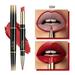 TUTUnaumb Double-ended Lip Liner and Lipstick Makeup Set 2 in 1 Double Head Lipstick Set Waterproof Long Lasting Matte Lipstick Lip Stain Crayon Gift Set for Women-H