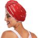 Wellsay Christmas Tree Snowflake Red New Year 2 Pack Hair Towel Wrap for Women Hair Turban Fast Drying Towels with Button Super Absorbent and Soft