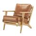 Armchair - 17 Stories Momea 69.85Cm Wide Armchair Faux Leather/Wood in Brown | Wayfair CD557D4417254B6CB440D6EA204B3B21