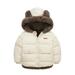 PURJKPU Baby Girls Boys Winter Fleece Jackets With Hooded Toddler Warm Lined Coat Outer Clothing With Bear Ear Hoodie White 90