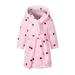 Elainilye Fashion Kids Boys Girls Fleece Robe Flannel Hooded Bathrobe Toddler Soft Fuzzy Robes with Belt Pajamas Sleepwear Pink