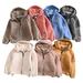 Hot Sale Jacket Toddler Girls Boys Fleece Bomber Jacket with Hoodie Thick Plush Cotton Coat Fall/Winter Warm Cashmere Windproof Jackets Middle & Large Children s Zipper Coat qILAKOG Blue6-7 Years