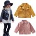 AJZIOJIRO Kids Baby Motorcycle Faux Leather Jacket Outwear for Girlsï¼ŒToddler Motorcycle Faux Leather Jackets Coat Winter Coat Short Fashion Casual PU Leatherï¼ŒSize 1-7Y