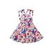 Emmababy Stars and Stripes Print A-Line Dress for Girls on Independence Day