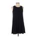 Madewell Casual Dress - Mini Crew Neck Sleeveless: Black Print Dresses - Women's Size Small