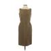 Oscar De La Renta Cocktail Dress - Sheath: Brown Solid Dresses - Women's Size 4