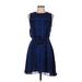 Proenza Schouler Casual Dress - Mini High Neck Sleeveless: Blue Dresses - Women's Size 6