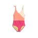 Old Navy One Piece Swimsuit: Pink Solid Sporting & Activewear - Kids Girl's Size Medium