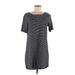 Eileen Fisher Casual Dress - Shift Scoop Neck Short sleeves: Gray Print Dresses - Women's Size Medium Petite