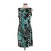 Jonathan Martin Casual Dress - Sheath: Teal Tropical Dresses - Women's Size Large