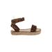 Soludos Sandals: D'Orsay Wedge Boho Chic Brown Leopard Print Shoes - Women's Size 8 - Open Toe