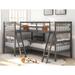 Harriet Bee White L-Shaped Twin Over Twin Bunk Bed w/ Ladder Wood in Gray | 60.01 H x 80.01 W x 118.01 D in | Wayfair