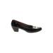 Salvatore Ferragamo Flats: Pumps Chunky Heel Classic Black Solid Shoes - Women's Size 7 1/2 - Round Toe