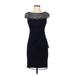 Xscape Cocktail Dress - Party: Blue Solid Dresses - Women's Size 2 Petite