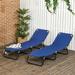 Freeport Park® Jayapura 74.75" Long Reclining Chaise Lounge Set Metal in Blue | Outdoor Furniture | Wayfair 83196B91A387402297F138604AB71D5E