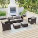 Ebern Designs Difonzo 5 Piece Rattan Sofa Seating Group w/ Cushions Metal in Brown | 29.1 H x 72.1 W x 29.1 D in | Outdoor Furniture | Wayfair