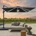 Arlmont & Co. Sharesse 121.9" Square Lighted Cantilever Umbrella in Black | 106.5 H x 131.9 W x 131.7 D in | Wayfair