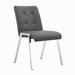 Ivy Bronx Kyseem Tufted Back Dining Chair Faux Leather/Wood/Upholstered/Metal in Gray | 32.7 H x 22 W x 19.7 D in | Wayfair