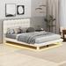 House of Hampton® Johnya Upholstered Platform Bed Metal in White | 40 H x 67 W x 85.8 D in | Wayfair 0AD99B15C063409A9B9A0BEE59E4917A