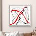 wall26 Black Paint Strokes Abstract Modern Decor Contemporary Minimal Wall Art Framed On Canvas Print Canvas in Red | 24 H x 24 W x 1.5 D in | Wayfair