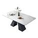 Ivy Bronx Lanel Rectangular 35.4" W Dining Table Metal in Black/Gray/White | 29.5 H x 63 W x 35.4 D in | Wayfair 5EE817872A7A401DB6D786E8D3637978
