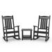 Winston Porter Rasima 3 Piece Outdoor Rocking Chair Seating Group Plastic in Black | Wayfair 9FC5B3B467804C38B47FC91D45559526