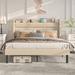 Latitude Run® Anshuman Upholstered Wingback Platform Bed w/ Storage Headboard | 45.9 H x 57 W x 76.8 D in | Wayfair