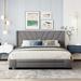 Latitude Run® Queen Size Storage Linen Platform Bed w/ 3 Drawers Upholstered/Linen in Gray | 41 H x 66 W x 85.8 D in | Wayfair
