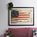 Williston Forge American Flag Paper, Solid Wood in Blue/Brown/Red | 15 H x 21 W x 1.5 D in | Wayfair 792EB1263E674962A563ABB24829498B