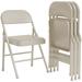 Inbox Zero Maisen Upholstered Padded Stackable Folding Chair Folding Chair Set, Metal in White/Brown | 29.5 H x 18.5 W x 19.5 D in | Wayfair