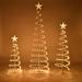 Queens of Christmas 3 Pack of Spiral Trees w/ Multi LEDS in White | 72 H x 18 W x 18 D in | Wayfair LED-3PK-SPTR-PW