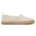 TOMS Kids Youth Alpargata Natural Metallic Shoes Natural/White, Size 3.5