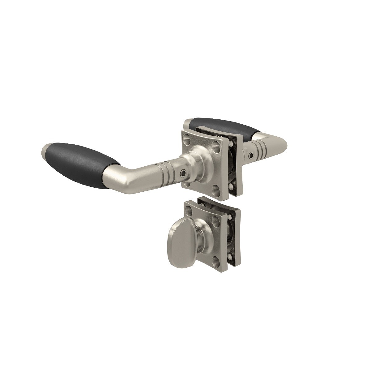 MS Beschläge Drückergarnitur Türklinke Bicolor Rosettenbeschlag Türdrücker matt vernickelt WC Image