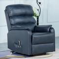 Sanur Electric Leather Lift And Tilt Recliner Armchair In Navy