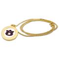 Gold Auburn Tigers Pendant Necklace