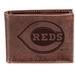 Brown Cincinnati Reds Bi-Fold Leather Wallet