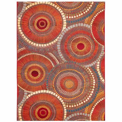 Liora Manne Marina Circles Indoor/Outdoor Rug by Trans-Ocean Import in Saffron (Size 39" X 59")