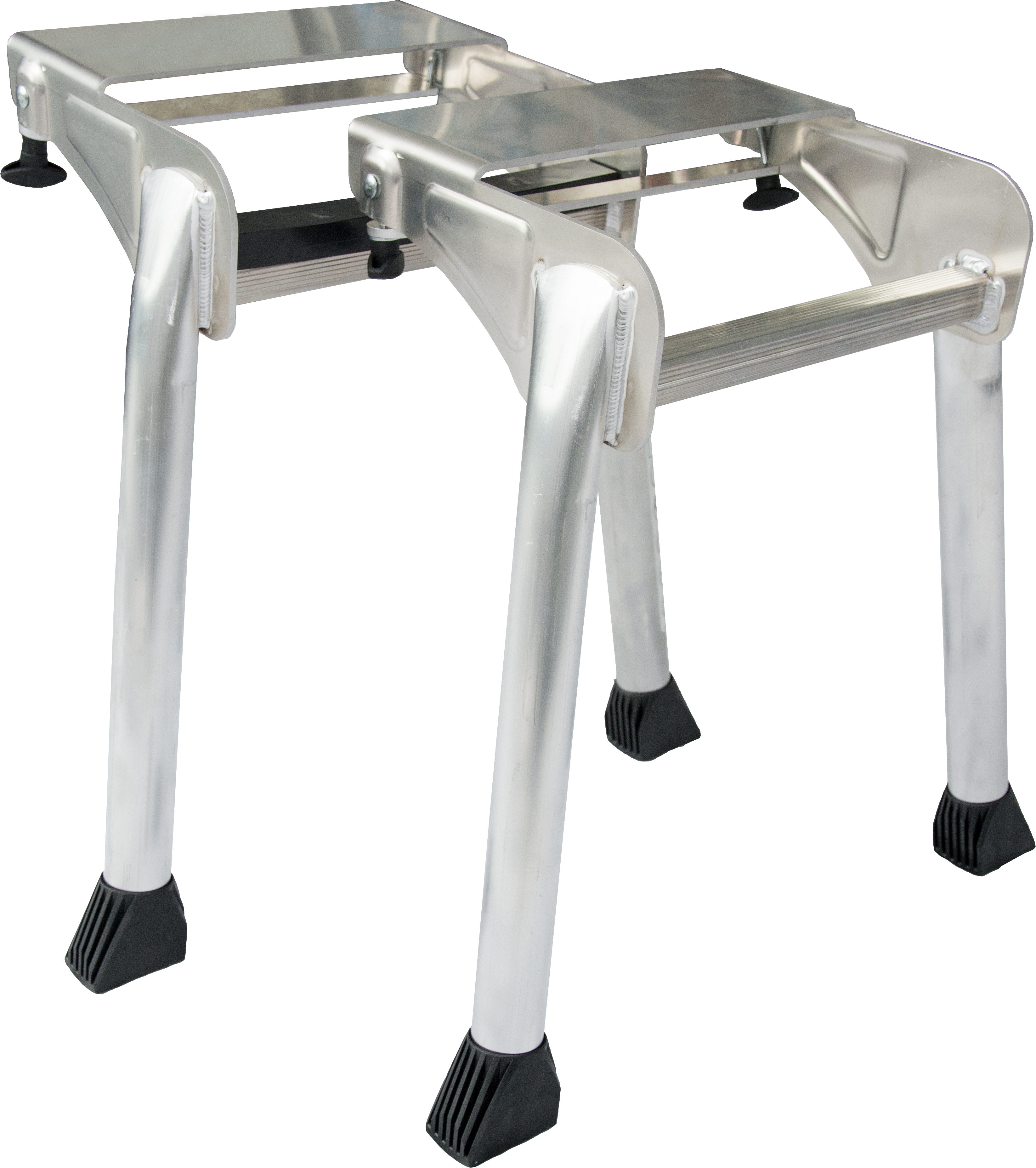 Standfuß KRAUSE "BoardStand", silber (silberfarben), B:50cm H:27cm L:57cm, Aluminium, Standfüße, zur Erstellung einer Arbeitsbühne