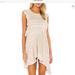 Free People Dresses | Free People Tan Combo Striped Ruffle Sleeveless Mini Dress Medium | Color: Cream/White | Size: M