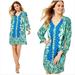 Lilly Pulitzer Dresses | Lilly Pulitzer Pamala Dress Sz S Macaw Blue Coconut Row | Color: Blue/Green | Size: S