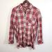 Free People Tops | Free People Juniper Ridge Raw Hem Gauzey Plaid Oversized Button Down Shirt | Color: Blue/Red | Size: Xs