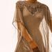 Zara Dresses | Fringe Metallic Thread Kaftan Dress | Color: Silver | Size: M