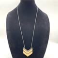 Madewell Jewelry | Madewell Chevron Long Necklace 34 Inches Long Silver Gold Tone W/ Black Accent | Color: Gold/Silver | Size: Os