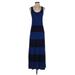 Gap Casual Dress - Maxi: Blue Stripes Dresses - Women's Size Small