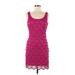 Guess Casual Dress - Party Scoop Neck Sleeveless: Pink Solid Dresses - Women's Size 6