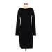 Theory Casual Dress - Sheath Crew Neck Long sleeves: Black Solid Dresses - Women's Size P
