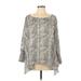 ee:some Long Sleeve Blouse: Silver Tops - Women's Size Large