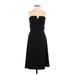 White House Black Market Cocktail Dress - Party Open Neckline Sleeveless: Black Solid Dresses - Women's Size 0