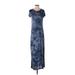 MICHAEL Michael Kors Casual Dress - Sheath Crew Neck Short sleeves: Blue Tie-dye Dresses - Women's Size Small